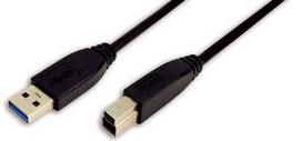 LogiLink CU0025 USB 3.0 A/B kabelis 3m Juodas (Black)