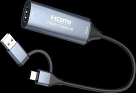 adapteris usb to hdmi - MicroConnect MC-GEN-CH-V2 HDMI Video Capture Adapter USB-C Juodas (Black) - 1 nuotrauka