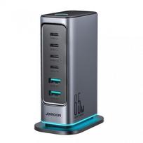 Joyroom JR-TCM02 daugiaportis GaN įkroviklis 65W EU 4x USB-C, 2x USB-A - Juodas (Black)