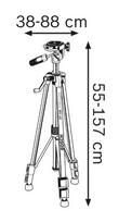 laser level - Trikojis stovas Bosch BT150 1/4, 520 - 1470 mm - 3 nuotrauka