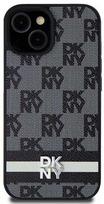 samsung s24 deklas leather - DKNY Odinis Dėklas Checkered Mono Pattern su Spausdintomis Juostelėmis Samsung Galaxy S24+ Juodas (Black) - 1 nuotrauka