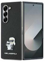 Karl Lagerfeld Saffiano Metal Pin dėklas Samsung Galaxy Z Fold 6 - Juodas (Black)
