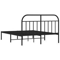 lova 150x200 - vidaXL Metalinis lovos rėmas su galvūgaliu, Juodas (Black), 150x200 cm - 4 nuotrauka