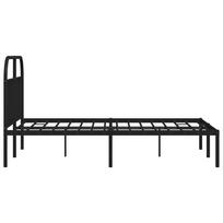 lova 150x200 - vidaXL Metalinis lovos rėmas su galvūgaliu, Juodas (Black), 150x200 cm - 5 nuotrauka