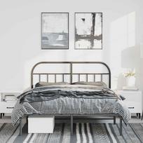 lova 150x200 - vidaXL Metalinis lovos rėmas su galvūgaliu, Juodas (Black), 150x200 cm - 8 nuotrauka