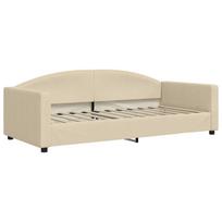 istraukiama sofa lova - vidaXL Ištraukiama lova su stalčiais, kreminė (Cream), 90x200 cm, audinys - 10 nuotrauka