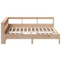 lova 150x200 - vidaXL Lova su knygų spinta be čiužinio, 150x200 cm, natūrali (Natural) - 7 nuotrauka