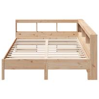 lova 150x200 - vidaXL Lova su knygų spinta be čiužinio, 150x200 cm, natūrali (Natural) - 9 nuotrauka