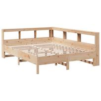 lova 150x200 - vidaXL Lova su knygų spinta be čiužinio, 150x200 cm, natūrali (Natural) - 10 nuotrauka