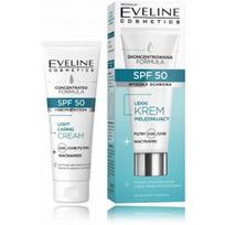 Eveline Light Caring Cream SPF50 apsauginis veido kremas riebiai ir mišriai odai - 30 ml.