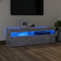 vidaXL TV staliukas su LED apšvietimu, betono pilka (Concrete), 120x35x40 cm