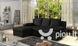 juoda sofa kampine - Universalus minkštas kampas NORE Gino, juodas - 2 nuotrauka