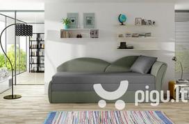 Sofa - lova NORE Aga, pilka/žalia