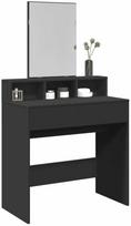 vidaXL Kosmetinis staliukas su veidrodžiu, juodas (Black), 80 x 41 x 144,5 cm