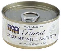 FISH4CATS Sardinės su ančiuviais - šlapias kačių maistas - 70 g