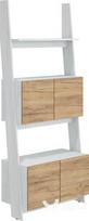Lentyna Rack 80-2D, baltos/ąžuolo spalvos