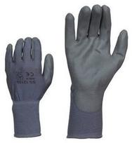 SN Nylon Gloves PU Wrist 10 Grey