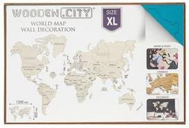 Wooden City Puzzle World Map XL Cyan 48pcs