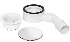 Geberit DUŠO PADĖKLO SIFONAS ŽEMAS 90 MM CHROME AUKŠTIS 60 MM ATGALIOJIMO VOŽTUVAS