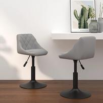 Valgomojo kėdė vidaXL Pasukamos, šviesiai pilkos (Light Grey), 2 vnt.