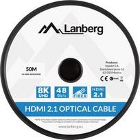 50m hdmi kabelis - Lanberg HDMI M/M v2.1 50m 8K optinis AOC (Juodas) (Black) - 2 nuotrauka