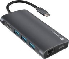 usb c hdmi adapteris - MULTIPORT ADAPTER NATEC FOWLER 2 V2 USB-C 8W1 HUB ->USB 3.0 3X, HDMI 4K, USB-C, RJ45, SD, MICRO SD - 1 nuotrauka