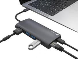 usb c hdmi adapteris - MULTIPORT ADAPTER NATEC FOWLER 2 V2 USB-C 8W1 HUB ->USB 3.0 3X, HDMI 4K, USB-C, RJ45, SD, MICRO SD - 3 nuotrauka