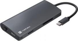 usb c hdmi adapteris - MULTIPORT ADAPTER NATEC FOWLER 2 V2 USB-C 8W1 HUB ->USB 3.0 3X, HDMI 4K, USB-C, RJ45, SD, MICRO SD - 5 nuotrauka