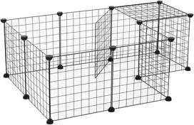 voljeras - PawHut Free Run aptvaras mažiems gyvūnams, metalinis tinklelis, lankstus, juodas (Black), 106x73x36 cm - 1 nuotrauka