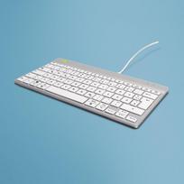 qwertz klaviatura - R-Go Tools Compact Break Ergonominė Klaviatūra QWERTZ (DE), Laidinė, Balta (White) - 1 nuotrauka
