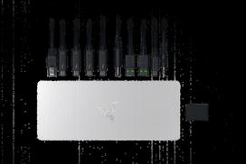 rgb laidas - Razer Thunderbolt 5 Dock Mercury White (Balta) - 1 nuotrauka