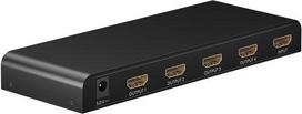 hdmi splitter - Goobay HDMI Splitter 1 to 4 4K 30Hz Juodas (Black) - 1 nuotrauka
