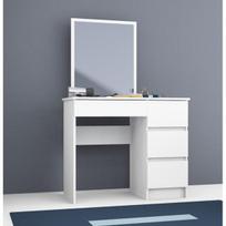 kosmetinis staliukas su stalciukais - Akord T-6/SL Kosmetinis staliukas, baltas (White), 50 cm x 90 cm x 77 cm, su veidrodžiu - 1 nuotrauka
