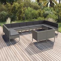 lauko baldu 12 vietu - Lauko baldų komplektas VLX Garden Lounge Set 3094614, antracito, 12 vietų - 1 nuotrauka