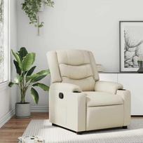 Fotelis VLX Reclining 289683, kreminės spalvos, 98 cm x 72 cm x 98 cm