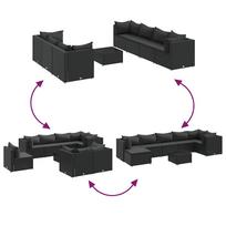 lauko baldai 7 vietos - Lauko baldų komplektas VLX Garden Lounge Set 3094412, juodas/kreminės spalvos, 7 vietų - 8 nuotrauka