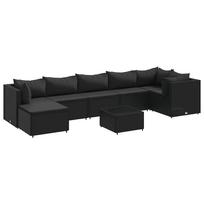 lauko baldai 7 vietos - Lauko baldų komplektas VLX Garden Lounge Set 3094412, juodas/kreminės spalvos, 7 vietų - 12 nuotrauka