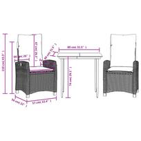 smelis - Lauko baldų komplektas VLX 3 Piece Garden Lounge Set with Cushions 310217 - 4 nuotrauka