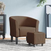 Fotelis VLX Fabric Upholstery 246985, rudas, 66 cm x 73 cm x 77 cm