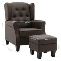 fotelio pakojis - Fotelis VLX Fabric Upholstery 246985, rudas, 66 cm x 73 cm x 77 cm - 3 nuotrauka