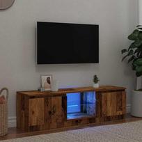 seni televizoriau - vidaXL TV staliukas su LED apšvietimu, sena mediena (Old Wood) - 1 nuotrauka