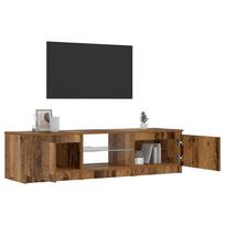 seni televizoriau - vidaXL TV staliukas su LED apšvietimu, sena mediena (Old Wood) - 9 nuotrauka