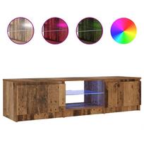 seni televizoriau - vidaXL TV staliukas su LED apšvietimu, sena mediena (Old Wood) - 10 nuotrauka