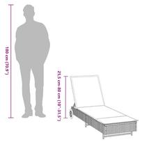 gultas su ratukais - Gultas VLX Sun Lounger With Wheels And Cushion 44453, rudas, 60 cm x 199 cm x 37 cm - 2 nuotrauka