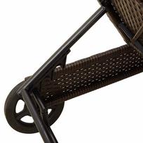 gultas su ratukais - Gultas VLX Sun Lounger With Wheels And Cushion 44453, rudas, 60 cm x 199 cm x 37 cm - 5 nuotrauka