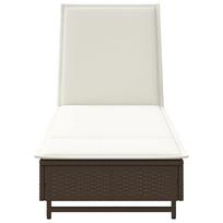 gultas su ratukais - Gultas VLX Sun Lounger With Wheels And Cushion 44453, rudas, 60 cm x 199 cm x 37 cm - 8 nuotrauka