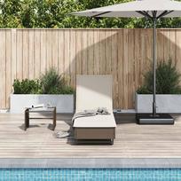 gultas su ratukais - Gultas VLX Sun Lounger With Wheels And Cushion 44453, rudas, 60 cm x 199 cm x 37 cm - 10 nuotrauka