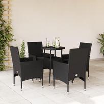 Lauko baldų komplektas VLX 5 Piece Outdoor Dining Set 46175, juodas, 4 vietų