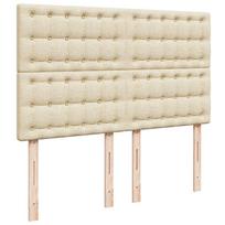 miegamojo lova su ciuziniu - vidaXL Lova su spyruoklėmis ir čiužiniu, kreminė (Cream), 160x200 cm, audinys - 6 nuotrauka