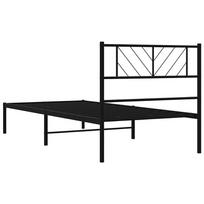 miegamojo lovos rem - vidaXL Metalinis lovos rėmas su galvūgaliu, juodas (Black), 100x200 cm - 4 nuotrauka
